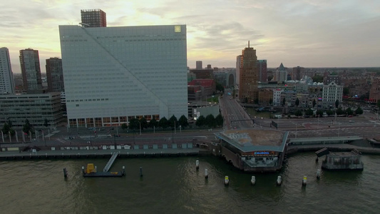 荷兰鹿特丹城市白宫立方体建筑景观视频
