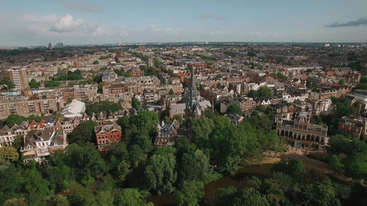 荷兰城市景观航拍视频