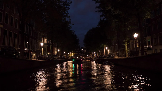 阿姆斯特丹夜晚城市景观视频