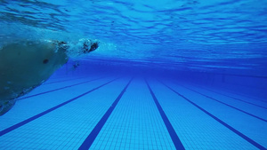 男人在游泳池游泳41秒视频