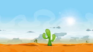 无缝西部沙漠景观动画30秒视频