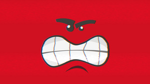 卡通愤怒的人物红色背景9秒视频