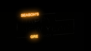 新年快乐字体的霓虹灯循环效果11秒视频