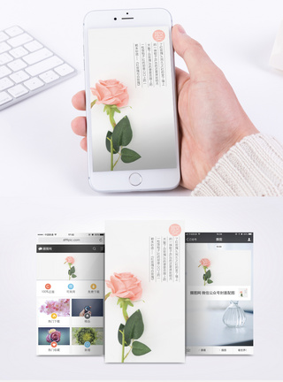 玫瑰壁纸爱情小清新海报模板