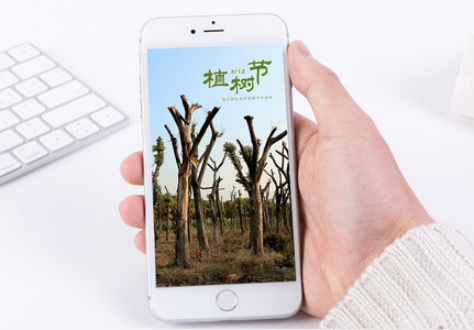 312植树节手机海报配图图片