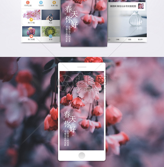 春季赏花手机海报配图图片