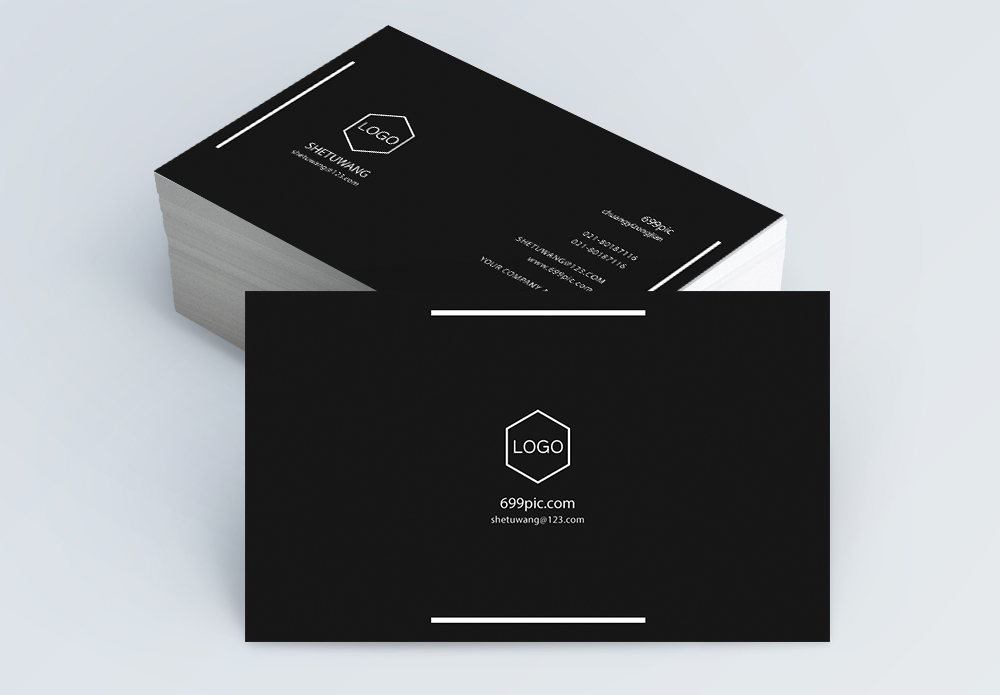 黑色高端简约商务名片设计图片素材