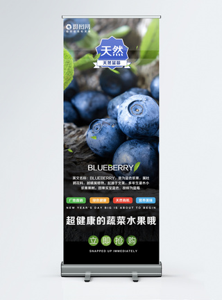 新鲜水果蓝莓促销展架图片