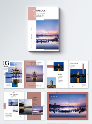 柬埔寨风光美景西湖旅游画册整套模板