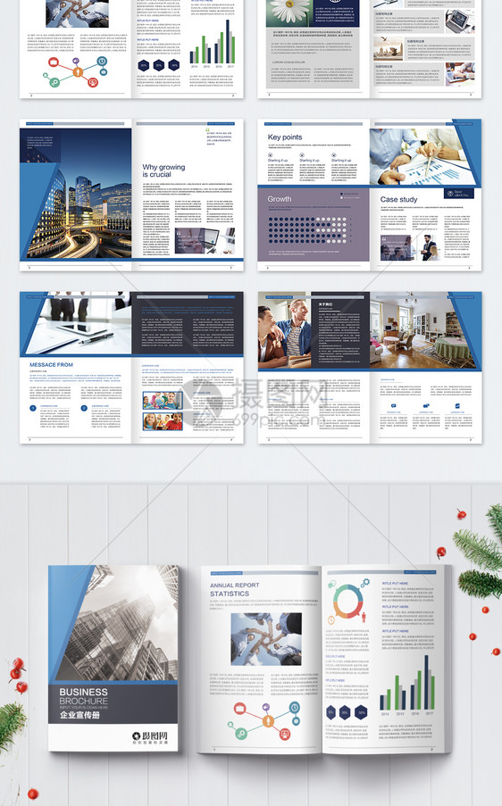 商务企业宣传画册整套图片
