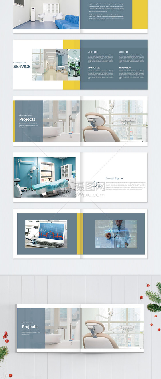 欧美风医疗宣传画册图片