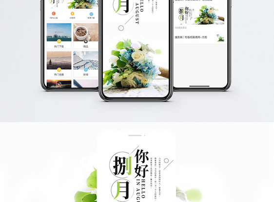 八月你好手机海报配图图片