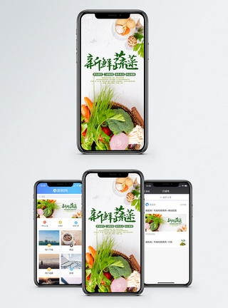 新鲜蔬菜手机海报配图图片