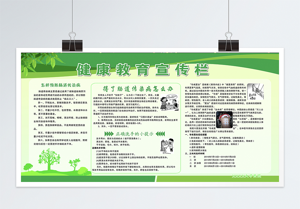 中医药健康宣传栏健康教育宣传栏展板模板