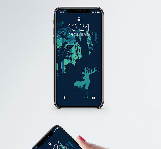 森林与鹿手机壁纸图片
