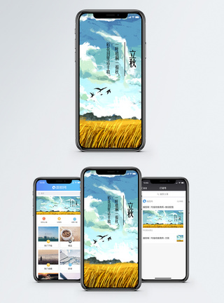 凤凰南飞立秋手机海报配图模板