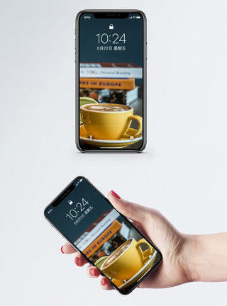 拉花咖啡手机壁纸模板