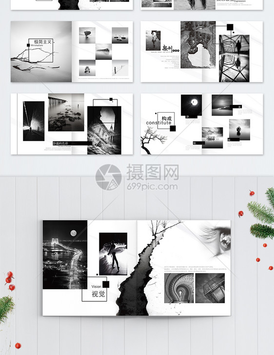 中国风黑白摄影个人作品集画册图片