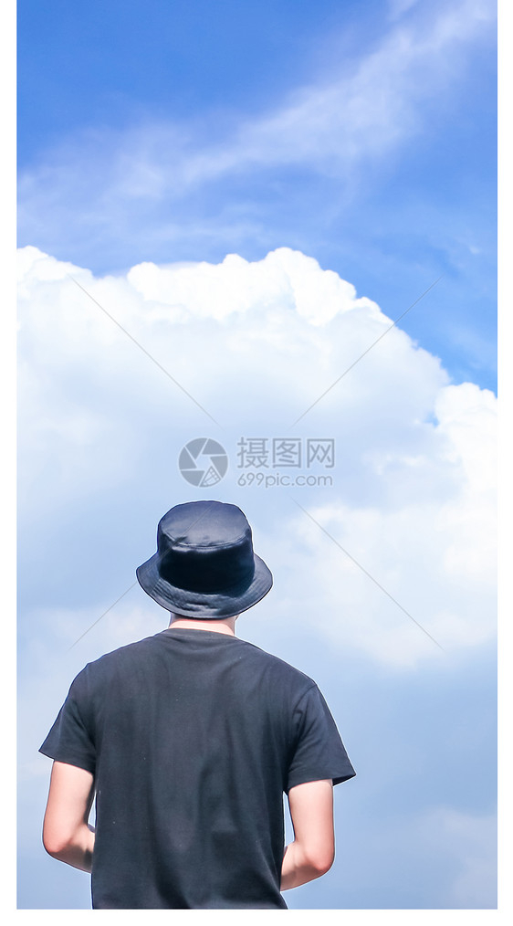 仰望天空的人手机壁纸图片