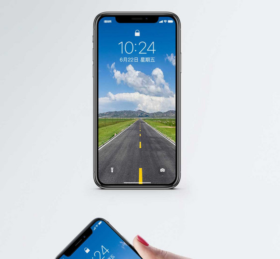 草原公路手机壁纸图片