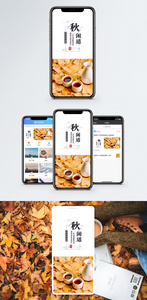 秋天闲适手机海报配图图片