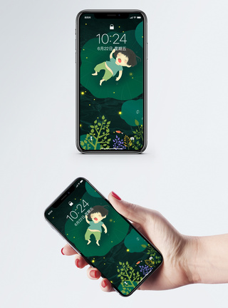 和风治愈系手机壁纸模板素材 正版图片 摄图网