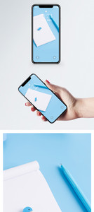 文具桌面平铺手机壁纸图片