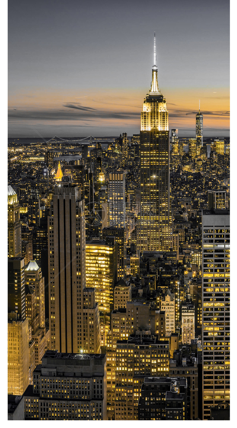 纽约黑金风景手机壁纸模板素材 正版图片 摄图网