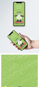 玩滑板的熊猫手机壁纸图片