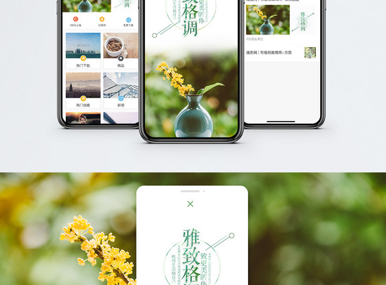 雅致格调手机海报配图图片
