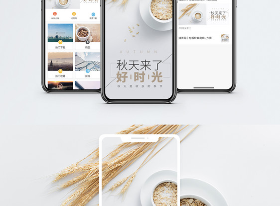麦子秋天来了手机海报配图图片
