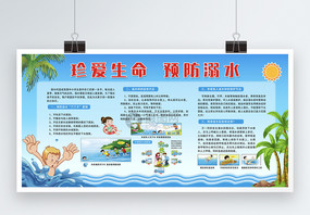 安全宣传预防溺水展板图片