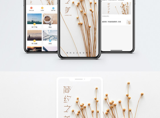时尚简约质朴极简主义手机海报配图图片