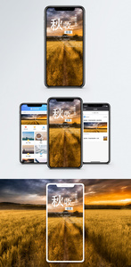 秋收手机海报配图图片
