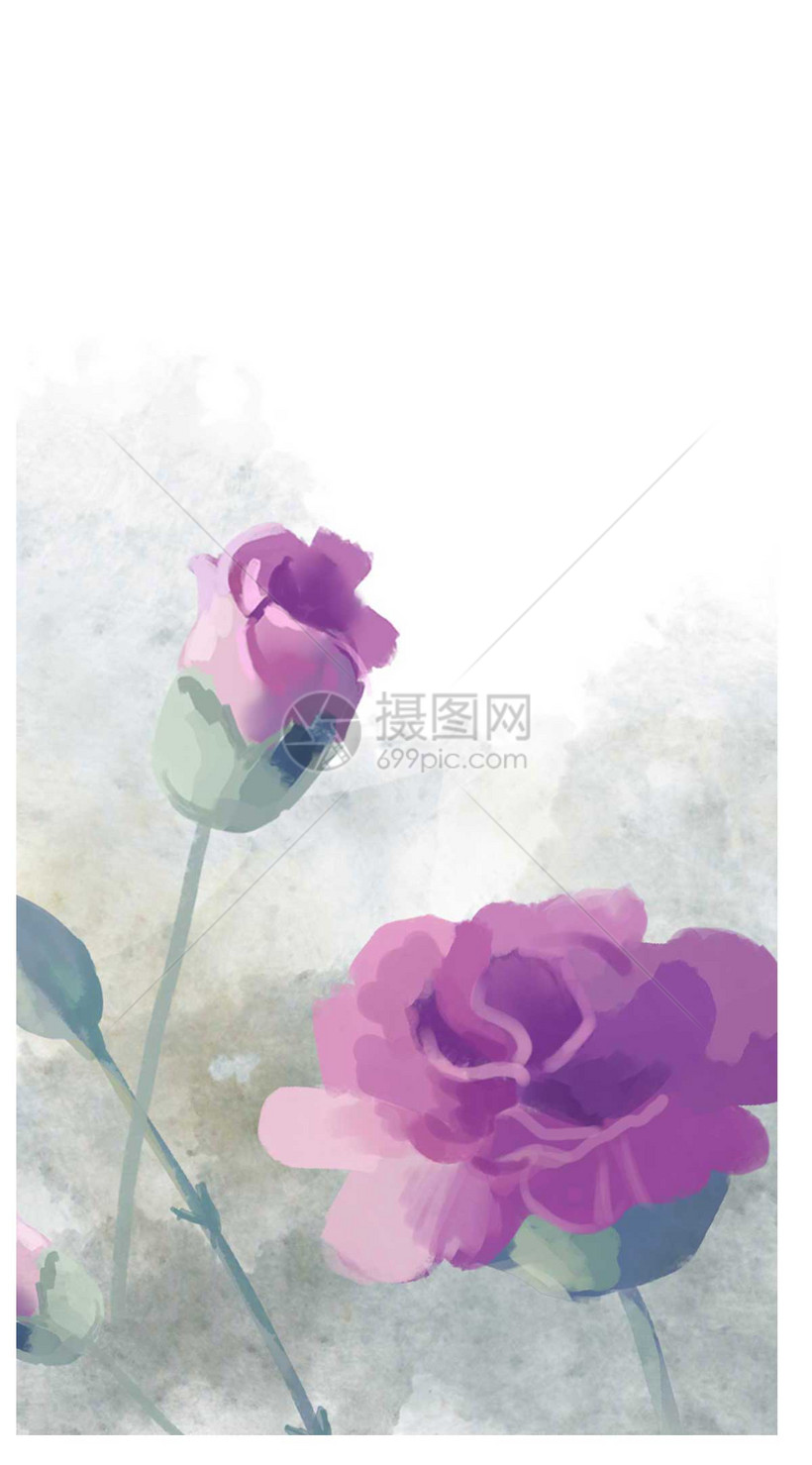 紫花手机壁纸模板素材 正版图片 摄图网