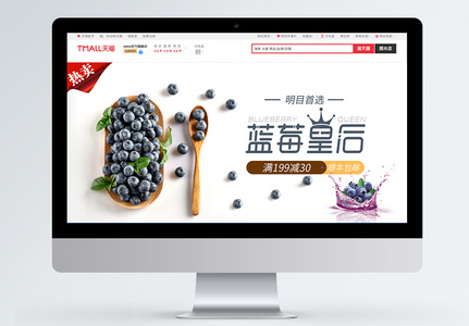 蓝莓水果淘宝banner高清图片