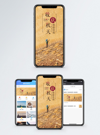 果实成熟秋收手机海报配图模板