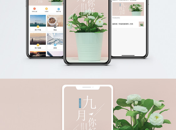 你好九月手机海报配图图片