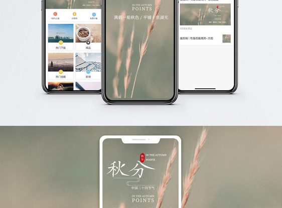 秋分手机海报配图图片