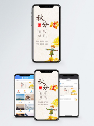 秋分中国风秋分手机海报配图模板