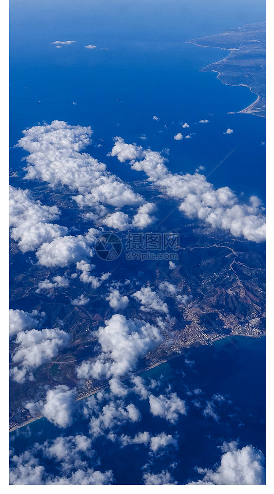 飞机俯视海景手机壁纸图片