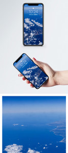飞机俯视海景手机壁纸图片