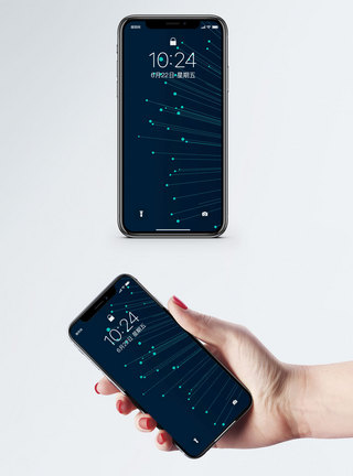 科技圆点科技线条手机壁纸模板
