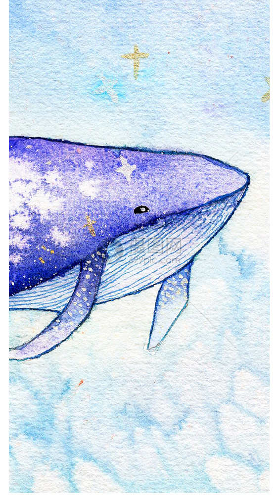 星空鲸鱼手机壁纸图片