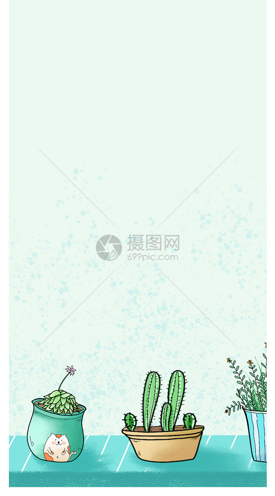 清新盆栽手机壁纸图片
