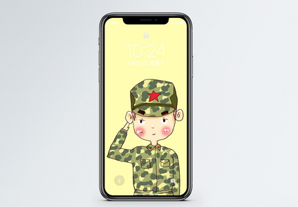 军装小男孩手机壁纸图片