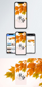 秋分手机海报配图图片