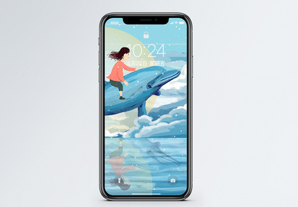 女孩儿和鲸鱼手机壁纸图片
