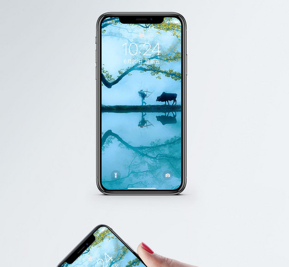 田野放牛手机壁纸图片