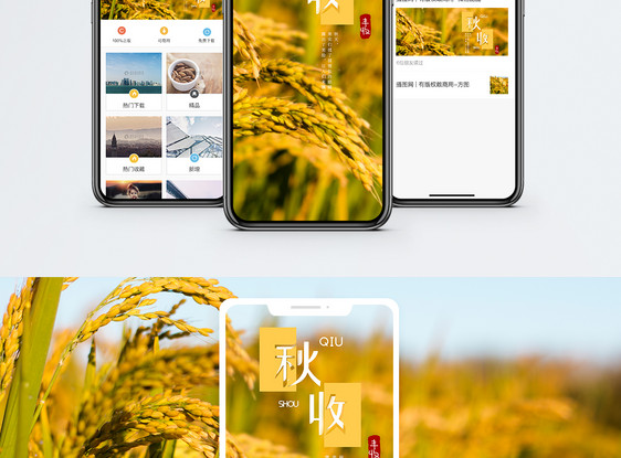 秋收手机海报配图图片